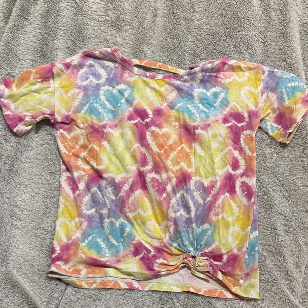 Place Tie-Dye Hearts Shirt with Pink and Orange Accents